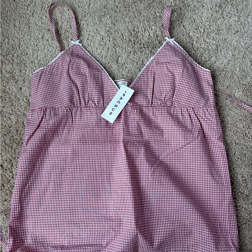 Brandy Melville Red Gingham Tank